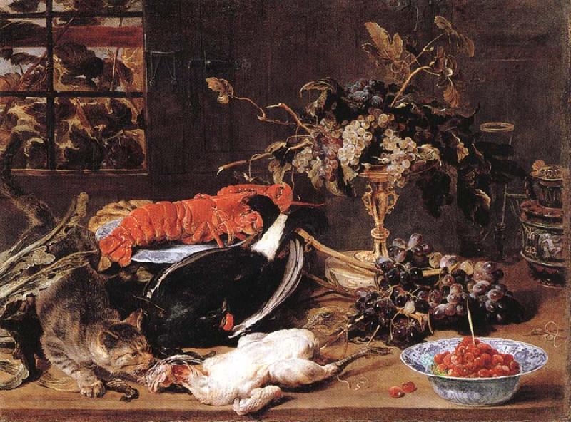 Frans Snyders Hungry Cat with Still Life Germany oil painting art